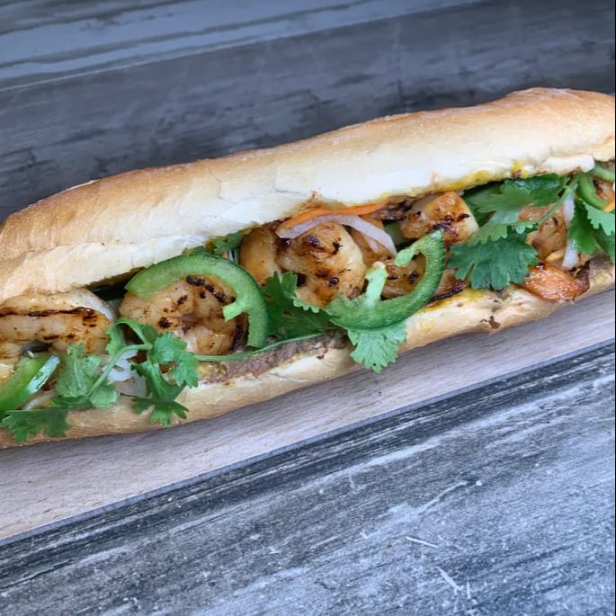 Grilled Shrimp Banh Mi.